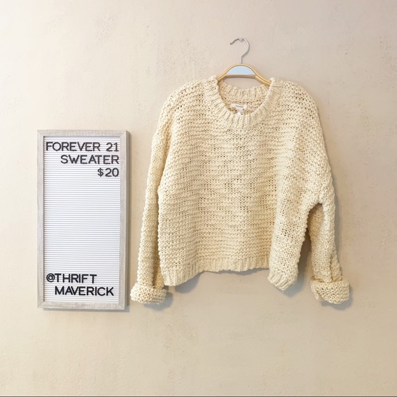 Forever 21 Sweaters - Cream Open Knit Sweater